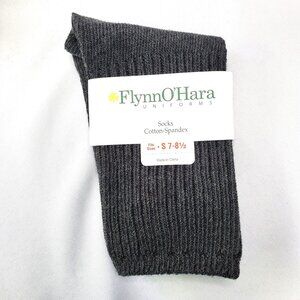 Flynn OHara Charcoal Crew Socks Cotton-Spandex Blend S 7-8.5 Machine Wash Cold D